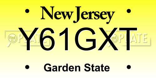 Y61GXT New Jersey License Plate