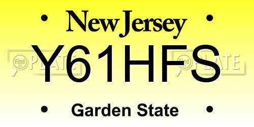 Y61HFS New Jersey License Plate