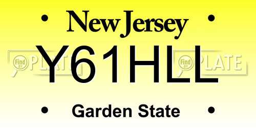 Y61HLL New Jersey License Plate