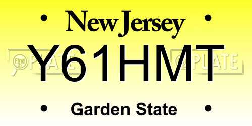 Y61HMT New Jersey License Plate
