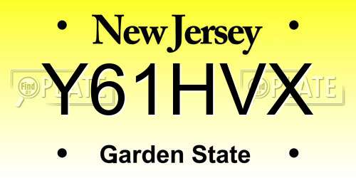 Y61HVX New Jersey License Plate