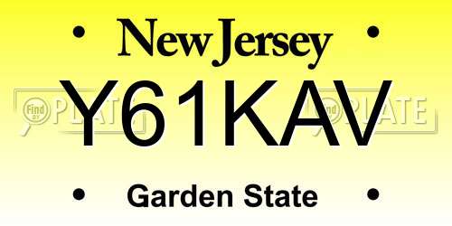 Y61KAV New Jersey License Plate