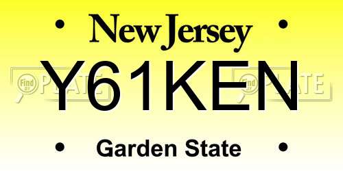 Y61KEN New Jersey License Plate