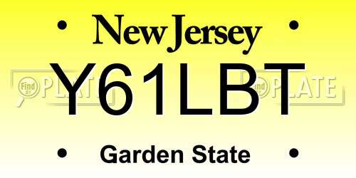 Y61LBT New Jersey License Plate