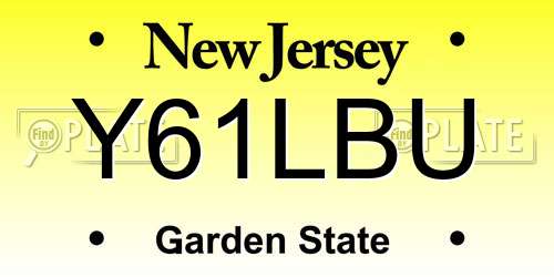 Y61LBU New Jersey License Plate