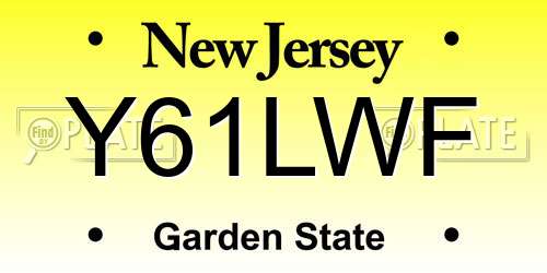 Y61LWF New Jersey License Plate