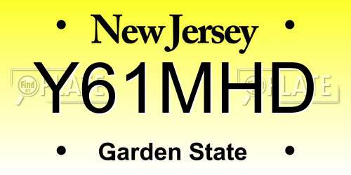 Y61MHD New Jersey License Plate