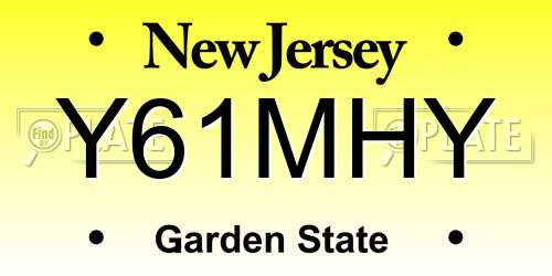Y61MHY New Jersey License Plate