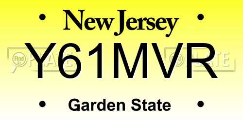 Y61MVR New Jersey License Plate