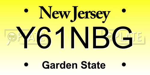 Y61NBG New Jersey License Plate