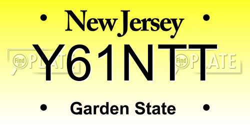 Y61NTT New Jersey License Plate