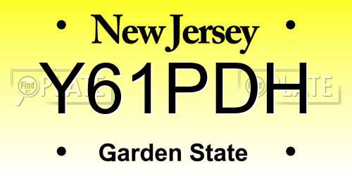 Y61PDH New Jersey License Plate