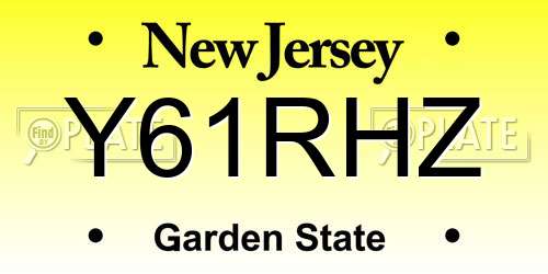 Y61RHZ New Jersey License Plate