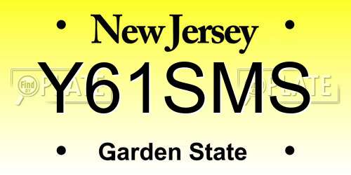 Y61SMS New Jersey License Plate