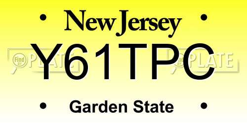 Y61TPC New Jersey License Plate