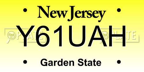 Y61UAH New Jersey License Plate
