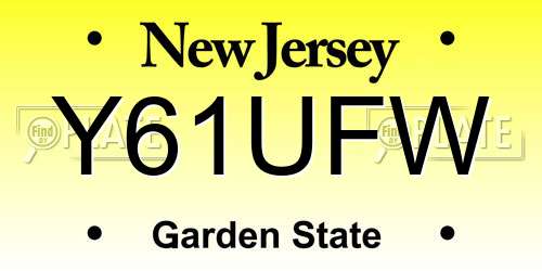 Y61UFW New Jersey License Plate
