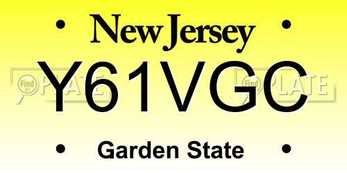 Y61VGC New Jersey License Plate