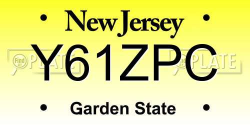 Y61ZPC New Jersey License Plate