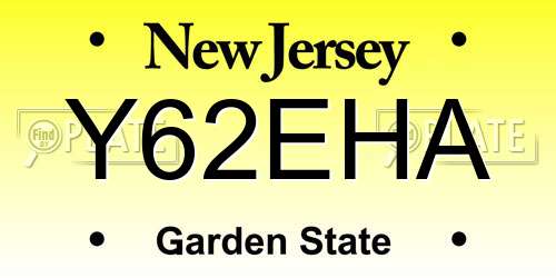 Y62EHA New Jersey License Plate