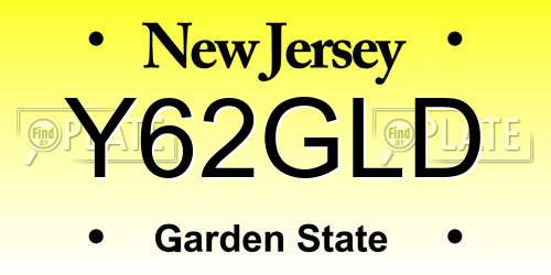 Y62GLD New Jersey License Plate