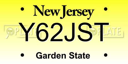 Y62JST New Jersey License Plate