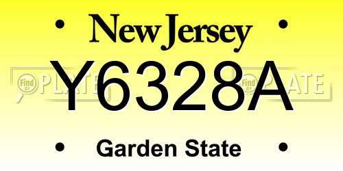 Y6328A New Jersey License Plate