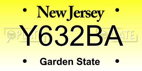 Y632BA New Jersey License Plate