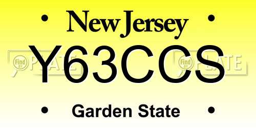Y63CCS New Jersey License Plate