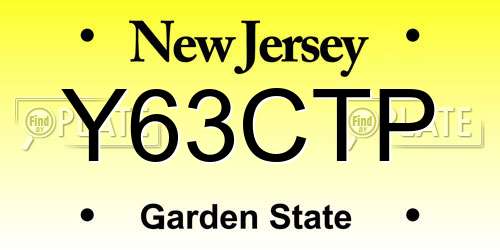 Y63CTP New Jersey License Plate