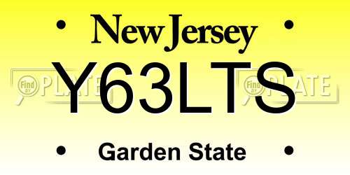 Y63LTS New Jersey License Plate