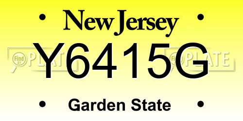 Y6415G New Jersey License Plate