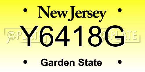 Y6418G New Jersey License Plate