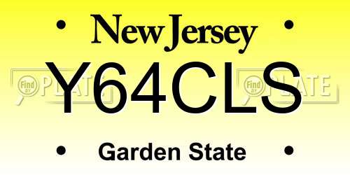 Y64CLS New Jersey License Plate