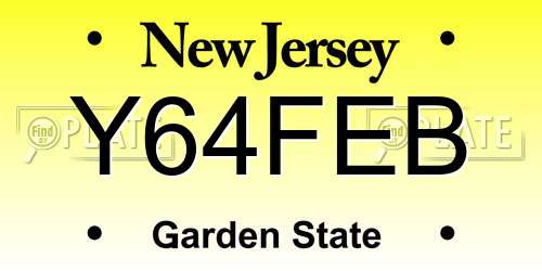 Y64FEB New Jersey License Plate