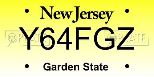 Y64FGZ New Jersey License Plate