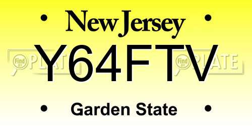 Y64FTV New Jersey License Plate