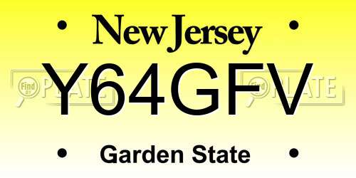 Y64GFV New Jersey License Plate