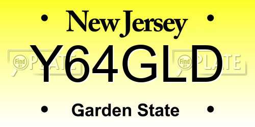 Y64GLD New Jersey License Plate