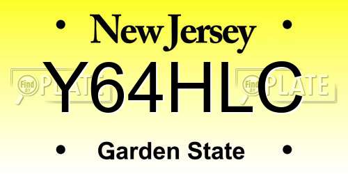 Y64HLC New Jersey License Plate