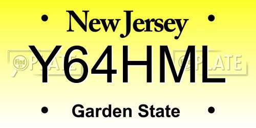 Y64HML New Jersey License Plate