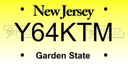 Y64KTM New Jersey License Plate