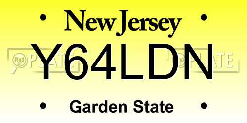 Y64LDN New Jersey License Plate