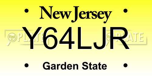 Y64LJR New Jersey License Plate