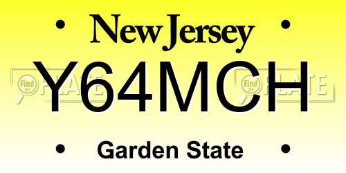 Y64MCH New Jersey License Plate