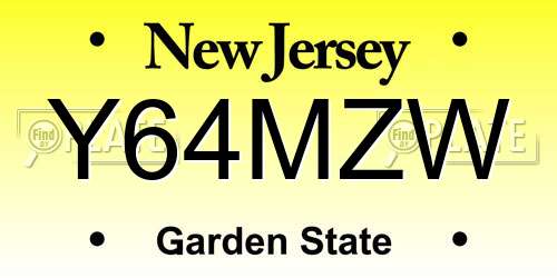 Y64MZW New Jersey License Plate