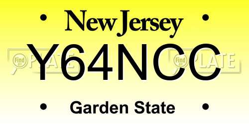 Y64NCC New Jersey License Plate