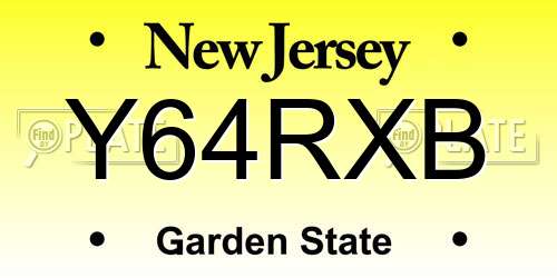 Y64RXB New Jersey License Plate