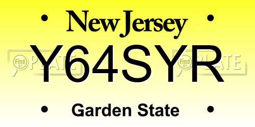 Y64SYR New Jersey License Plate