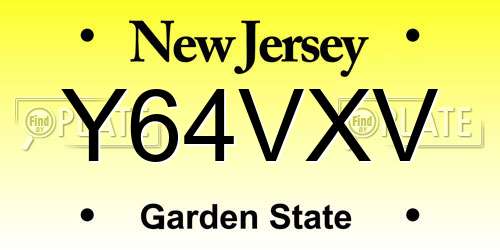Y64VXV New Jersey License Plate